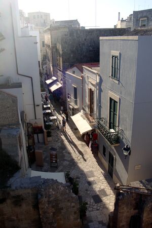 Otranto, Italy, Europe - July 11, 2016 Alleys and facades of historic buildings in the centerのeditorial素材