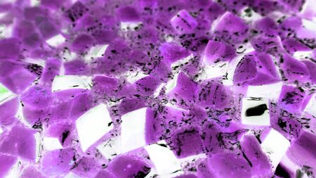 Abstract shapes colored in purple with shades of blackの写真素材