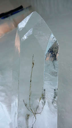 Jukkasjarvi, Sweden, February 27, 2020. one of the sculptures of the ice hotelのeditorial素材