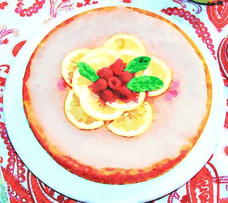 Watercolor representing a traditional Italian Easter cake. As a wish for a happy Easter
