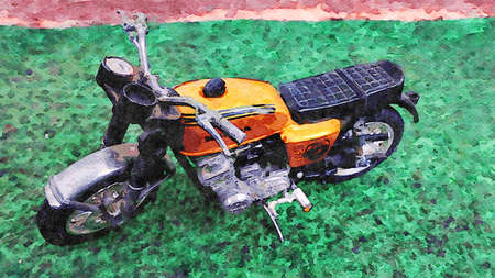 Stockholm, Sweden, April 16,2020. Watercolor representing a famous Japanese motorcycleのeditorial素材