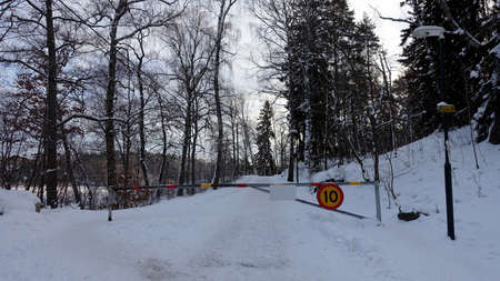 A closed passage on a country road