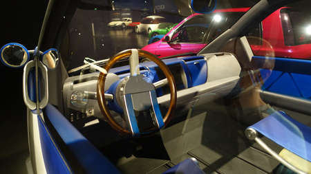 Turin, Italy - juni 20, 2021: the dashboard of a modern car exhibited at the Turin automobile museum