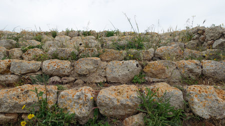 Sassari, Sardinia in Italy, May 18 2023. Detail of the stairway of the altar of Monte DAccoddi.のeditorial素材