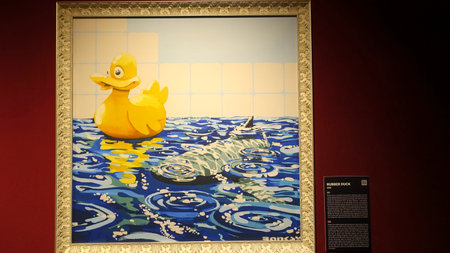 Stockholm, Sweden, December 29 2023. Art exhibition. The mystery of Banksy A genius mind. Duck.のeditorial素材