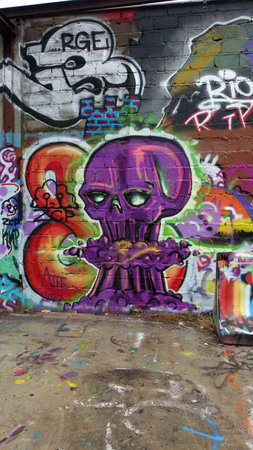 Stockholm, Sweden, August 20 2022. Graffiti exhibition on the outskirts of the city.のeditorial素材