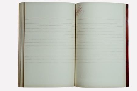 blank book on white background
