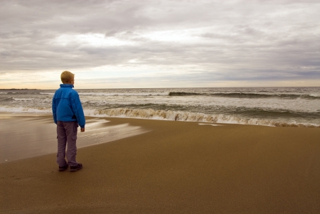 Viewing the sea at the Beach of stavanger norwayの写真素材