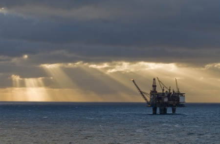 Oil industry in NorwayGullfaks oil field, norwayの写真素材