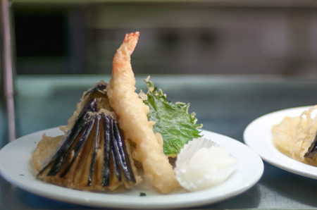 Shrimps Tempura assortedの写真素材