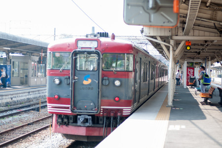 Nagano, Japan - Aug 8 : The Local train of railway lines at Komoro station on August 8, 2015 in...