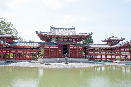 famous Byodoin Buddhist temple, a UNESCO World Heritage Site. Phoenix Hall building. at Uji Town Kyoto, Japanのeditorial素材