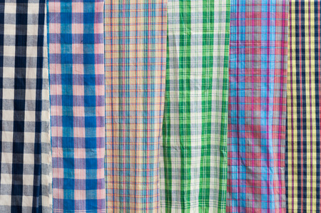 Colourful hanging hand weaved cotton clothesの写真素材
