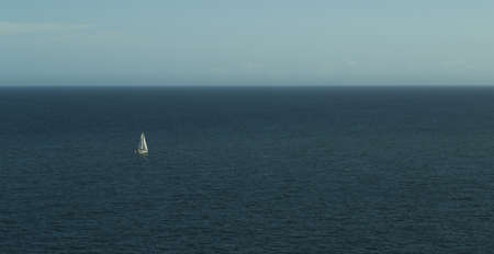 a sailing boat in the seaの写真素材