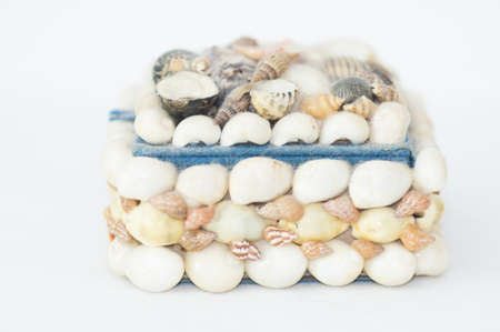 A little box with shells の写真素材