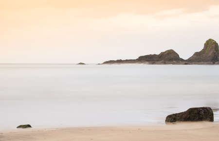 Sunset on the beach at low tide