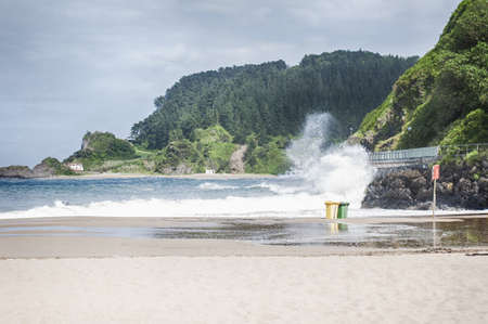 Waves at the beach on a summer afternoon