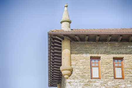 Detail of a roof of an old houseのeditorial素材