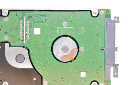 Closeup of a laptop hard drive