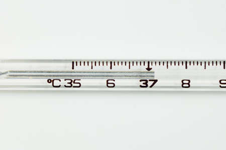 closeup of an old thermometer