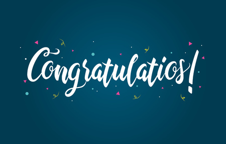 Congratulations Typography Handwritten Lettering Greeting Card Banner