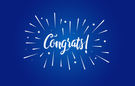 Congratulations Typography Handwritten Lettering Greeting Card Banner