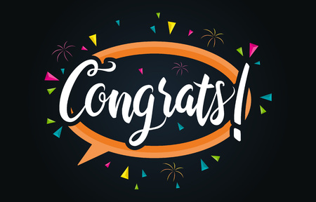 Congratulations Typography Handwritten Lettering Greeting Card Banner