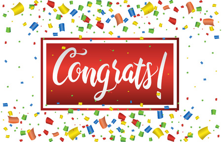 Congratulations Typography Handwritten Lettering Greeting Card Bannerのイラスト素材