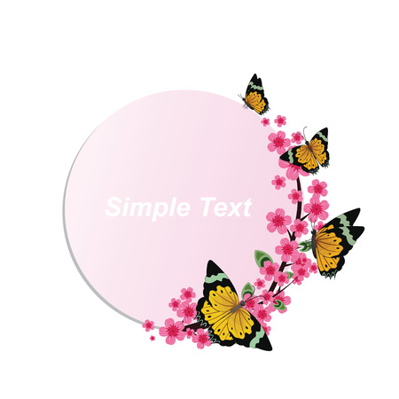 Butterflies Flower Floral Summer Spring Frame Backgroundのイラスト素材