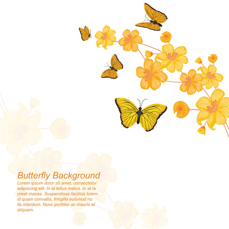 Butterflies Flower Floral Summer Spring Frame Backgroundのイラスト素材