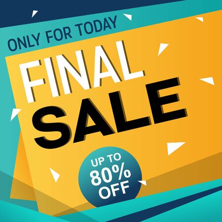 Final Sale Discount Offer Promotion Web App Banner Vector Illustrationのイラスト素材