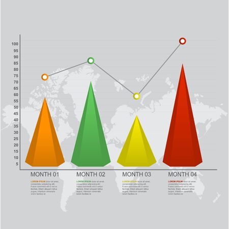 Bar Chart Graph Triangle Pyramid Statistical Business Infographicのイラスト素材