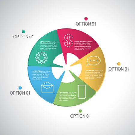 Business Steps Modern Shutter Cycle Chart Infographic Templateのイラスト素材