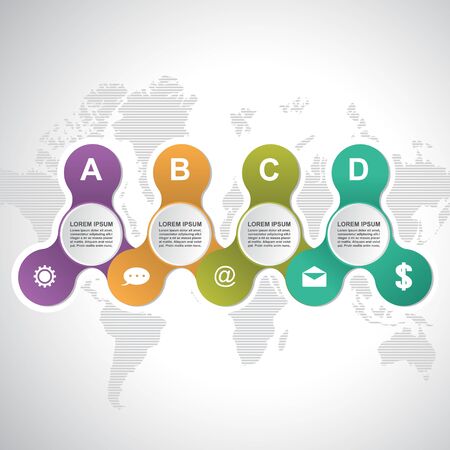 Chained Connected Circle Abstract Business Infographic Templateのイラスト素材