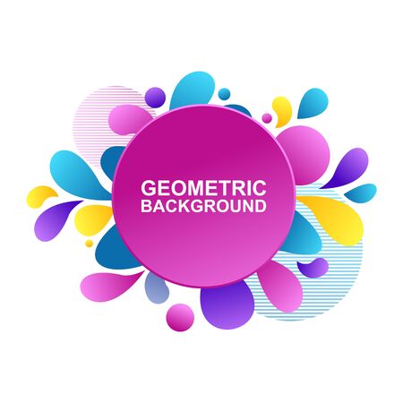 Abstract Modern Dynamical Gradient Colored Liquid Fluid Shape Banner Frameのイラスト素材