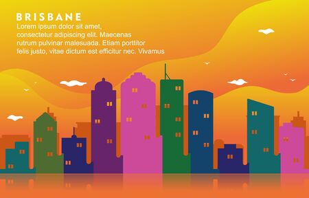 Brisbane Australia City Building Cityscape Skyline Dynamic Background Illustrationのイラスト素材