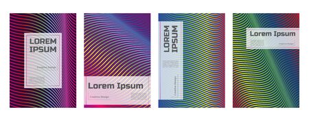 Colorful Gradient Minimal Geometric Line Pattern Background Cover Templateのイラスト素材