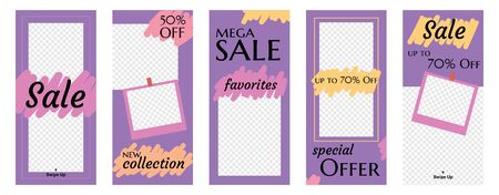 Social Media Stories Business Sale Marketing Promotion Banner Template Setのイラスト素材