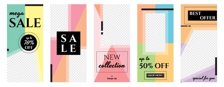 Social Media Stories Business Sale Marketing Promotion Banner Template Setのイラスト素材