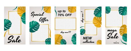Social Media Stories Business Sale Marketing Promotion Banner Template Setのイラスト素材