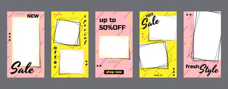 Social Media Stories Business Sale Marketing Promotion Banner Template Setのイラスト素材