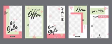 Social Media Stories Business Sale Marketing Promotion Banner Template Setのイラスト素材