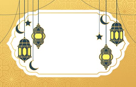 Islamic Arabic Lantern for Ramadan Kareem Eid Mubarak Backgroundのイラスト素材