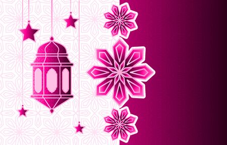 Islamic Arabic Lantern for Ramadan Kareem Eid Mubarak Backgroundのイラスト素材