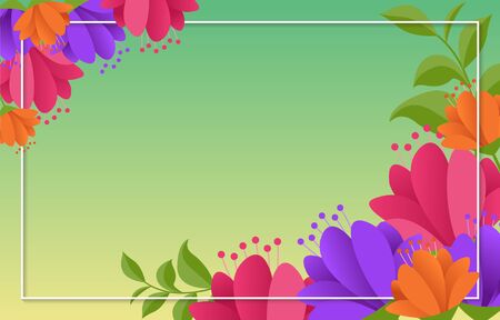 Summer Spring Blooming Flower Nature with Fresh Green Backgroundのイラスト素材