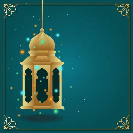 Arabic Islamic Lantern for Ramadan Kareem Eid Mubarak Backgroundのイラスト素材