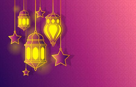 Islamic Arabic Lantern for Ramadan Kareem Eid Mubarak Backgroundのイラスト素材