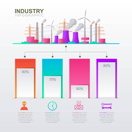 Bar Chart Graph Diagram Financial Analytics Statistical Factory Industrial Business Infographicのイラスト素材