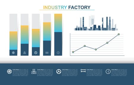 Bar Chart Graph Diagram Financial Analytics Statistical Factory Industrial Business Infographicのイラスト素材