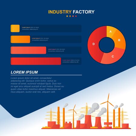 Presentation Bar Chart Graph Diagram Financial Factory Industrial Business Infographicのイラスト素材
